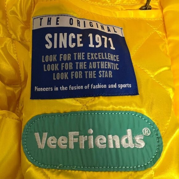 NWT VeeFriends Wise Wasp Satin Starter Jacket Yellow/Blue Mens Size XL Gary Vee - Picture 10 of 12